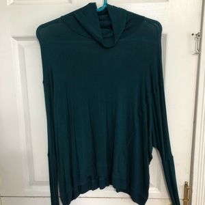 dark green cowl neck long sleeve